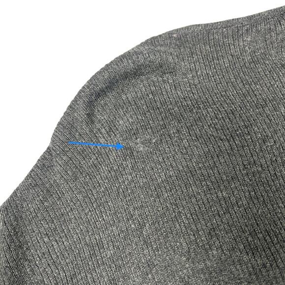 Project Sweater Dark Grey Ruffle Front Button Cardigan Long Sleeve Knit Women XS - Picture 11 of 12